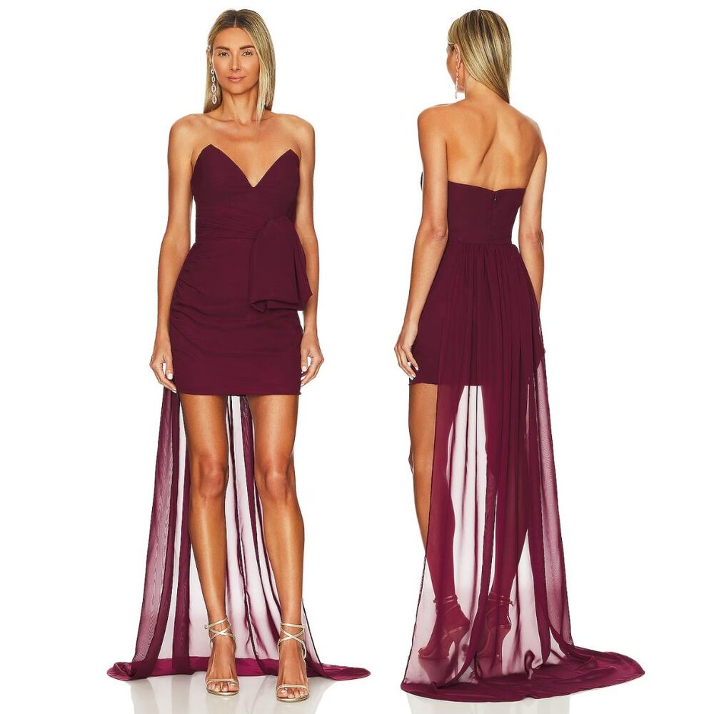 Katie May Ali Mini Dress Strapless Wedding Guest Chiffon Party Formal Hoco S